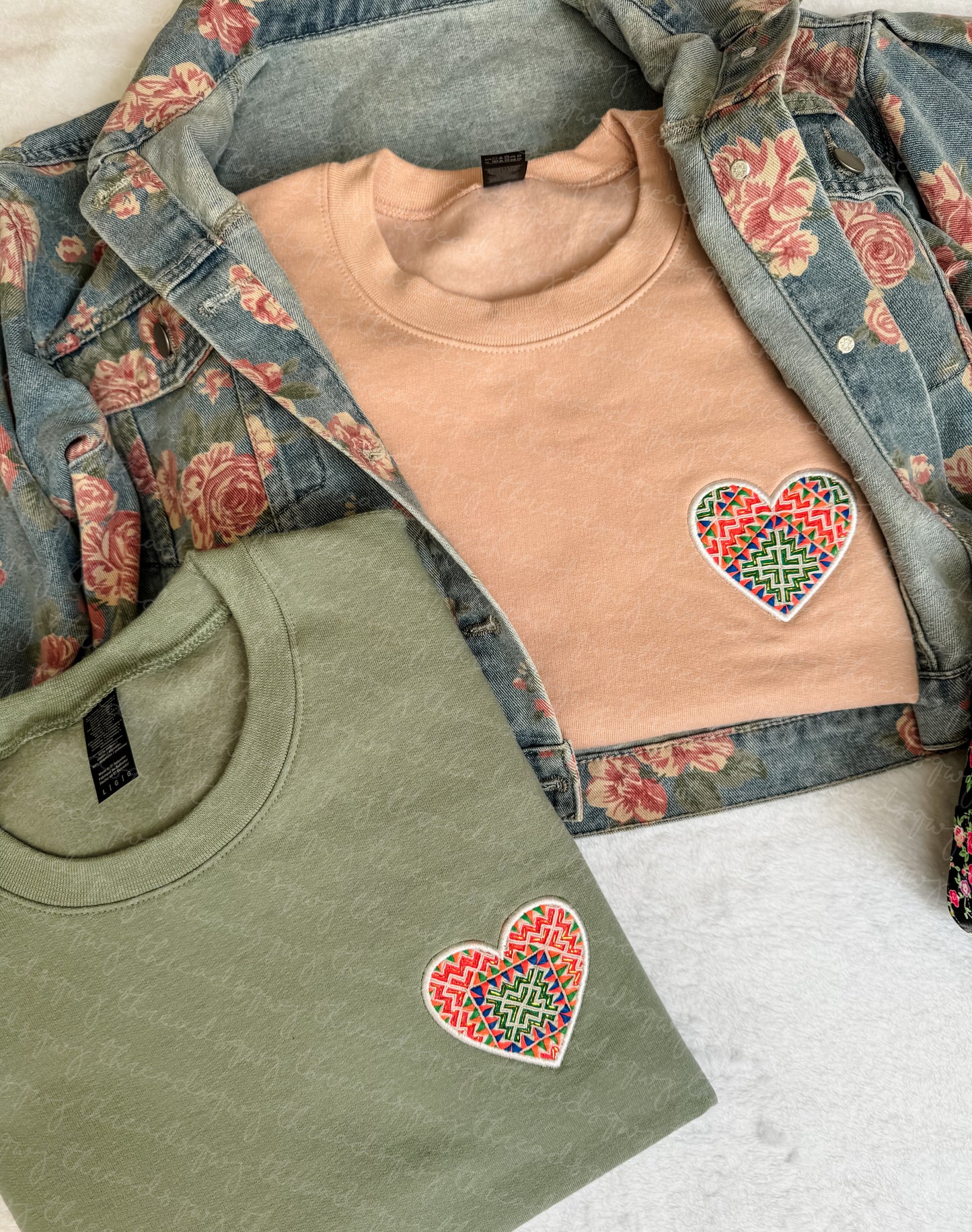Paj Ntaub Mos Heart CUSTOMIZATION Crewneck (PRE-ORDER)