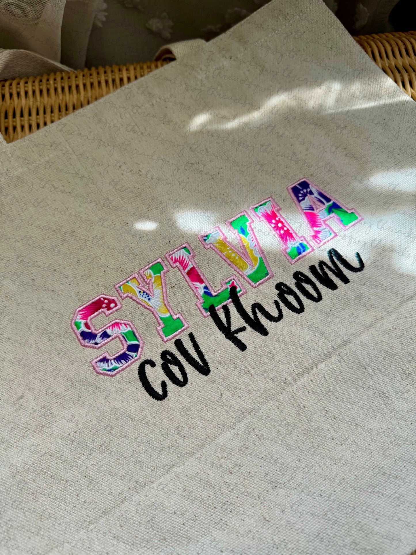 Name "Cov Khoom" Natural Tote CUSTOMIZATION (PRE-ORDER)
