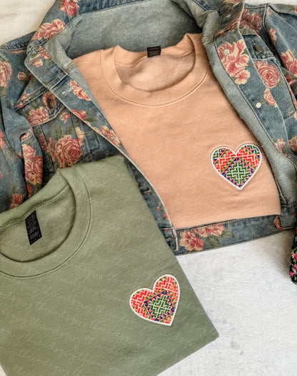 Paj Ntaub Mos Heart CUSTOMIZATION Crewneck (PRE-ORDER)