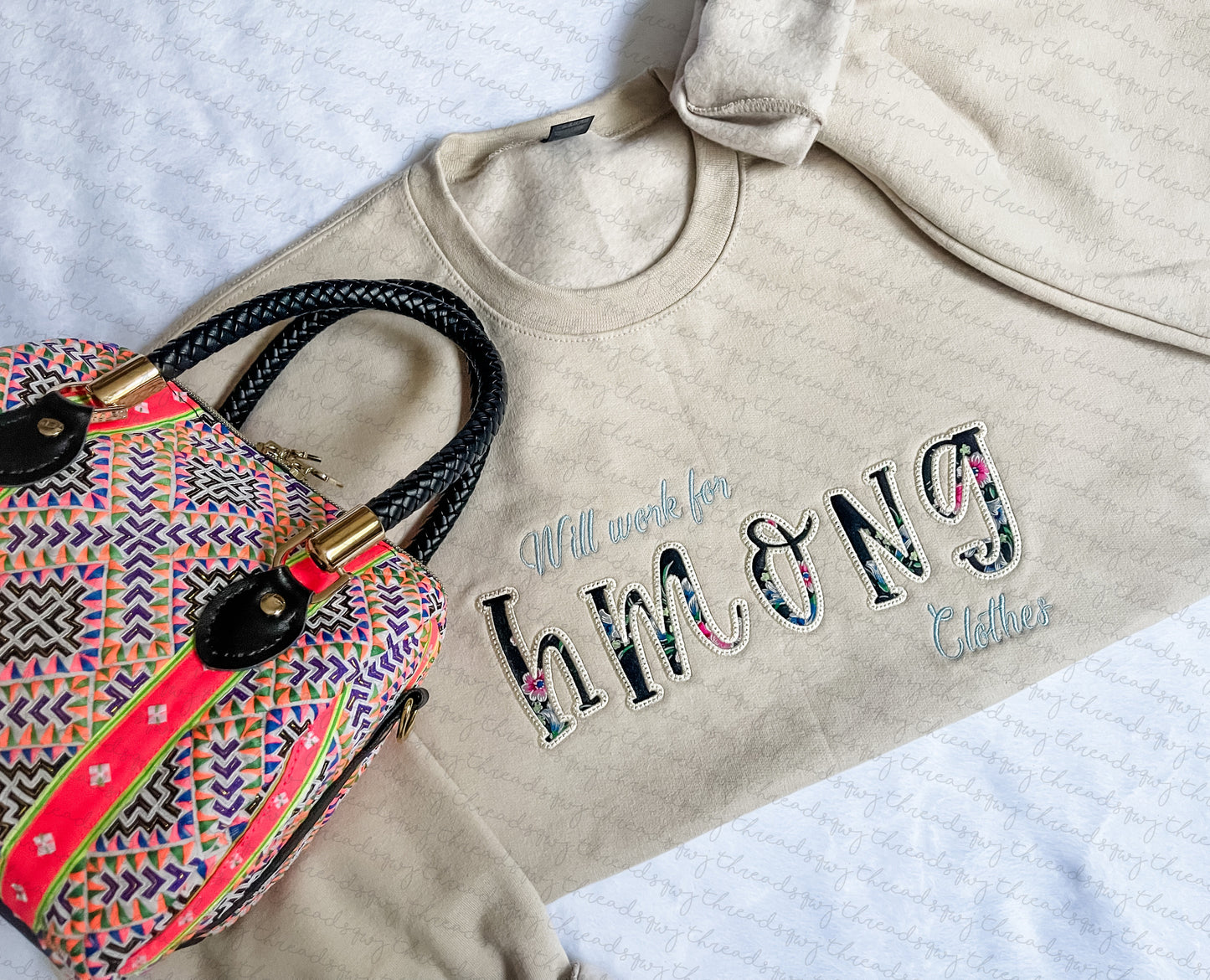Mimic Unicorn "Will work for Hmong Clothes" Crewneck & Hoodie (PRE-ORDER)
