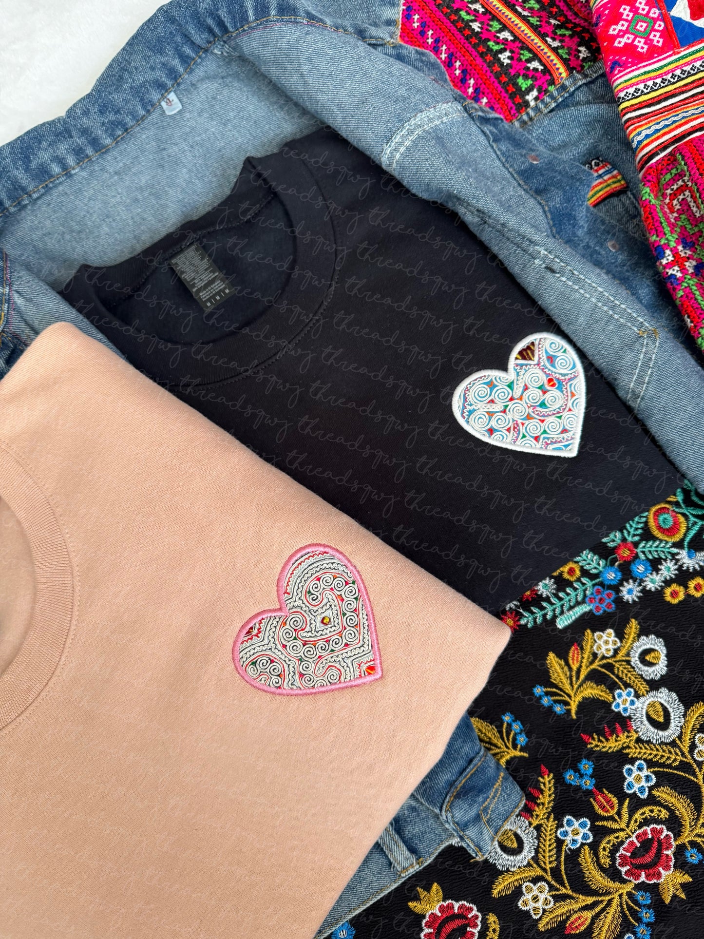 Hmoob Suav Heart (White Undertone) CUSTOMIZATION Crewneck (PRE-ORDER)