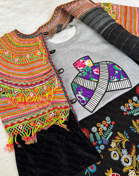 Phuam Txoom Suab Hmong Hat CUSTOMIZATION Crewneck (PRE-ORDER)